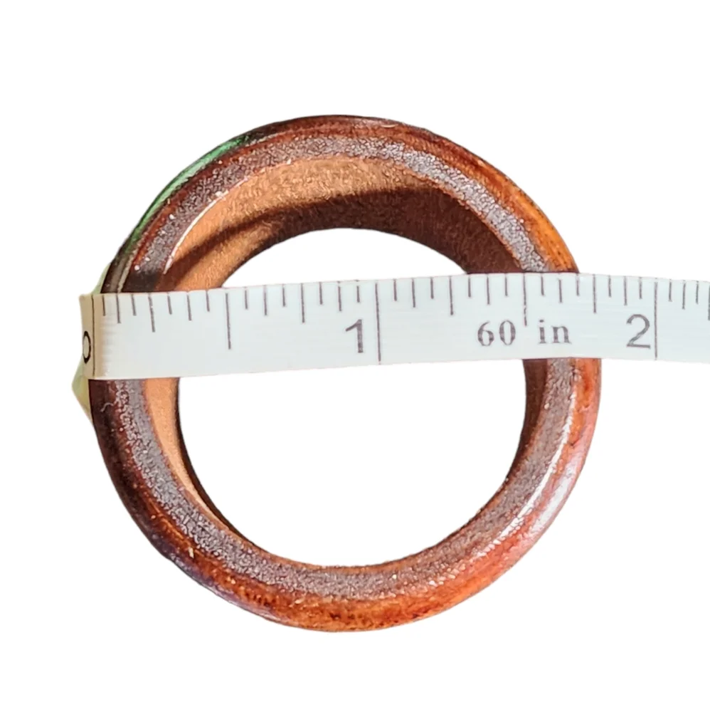 Vintage Taiwain #8 Mid Century Round Turned Wood Napkin Rings 1.75